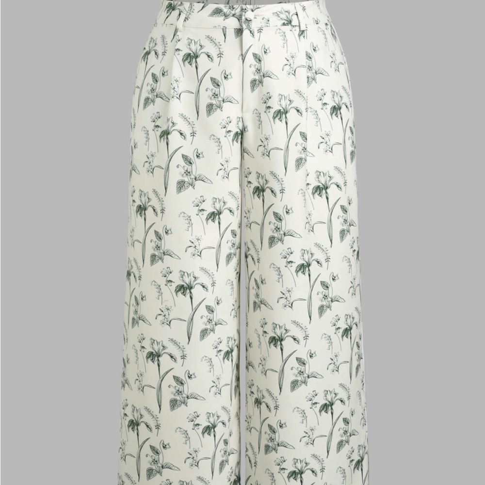 Cider Floral Wide Leg Trousers Curve & Plus